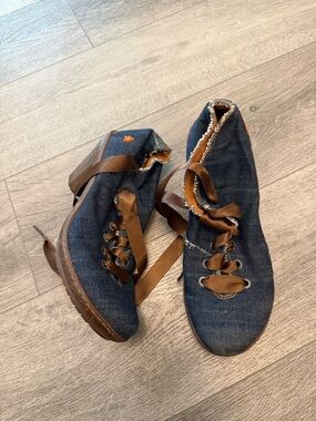 The Art Company Denim Rubber Heeled Booties Size 40